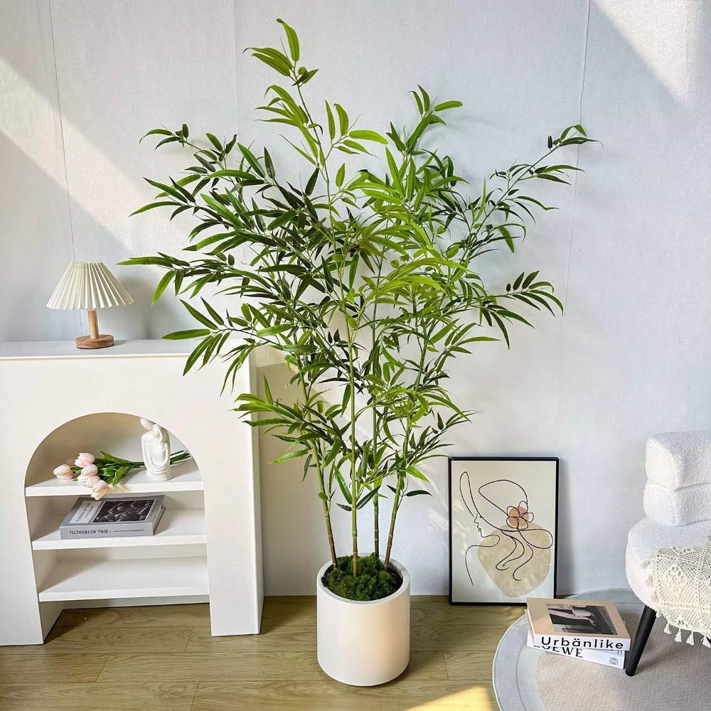 Искусственный зеленый бамбук и – обзор и цена Ficus Lyrata Tree